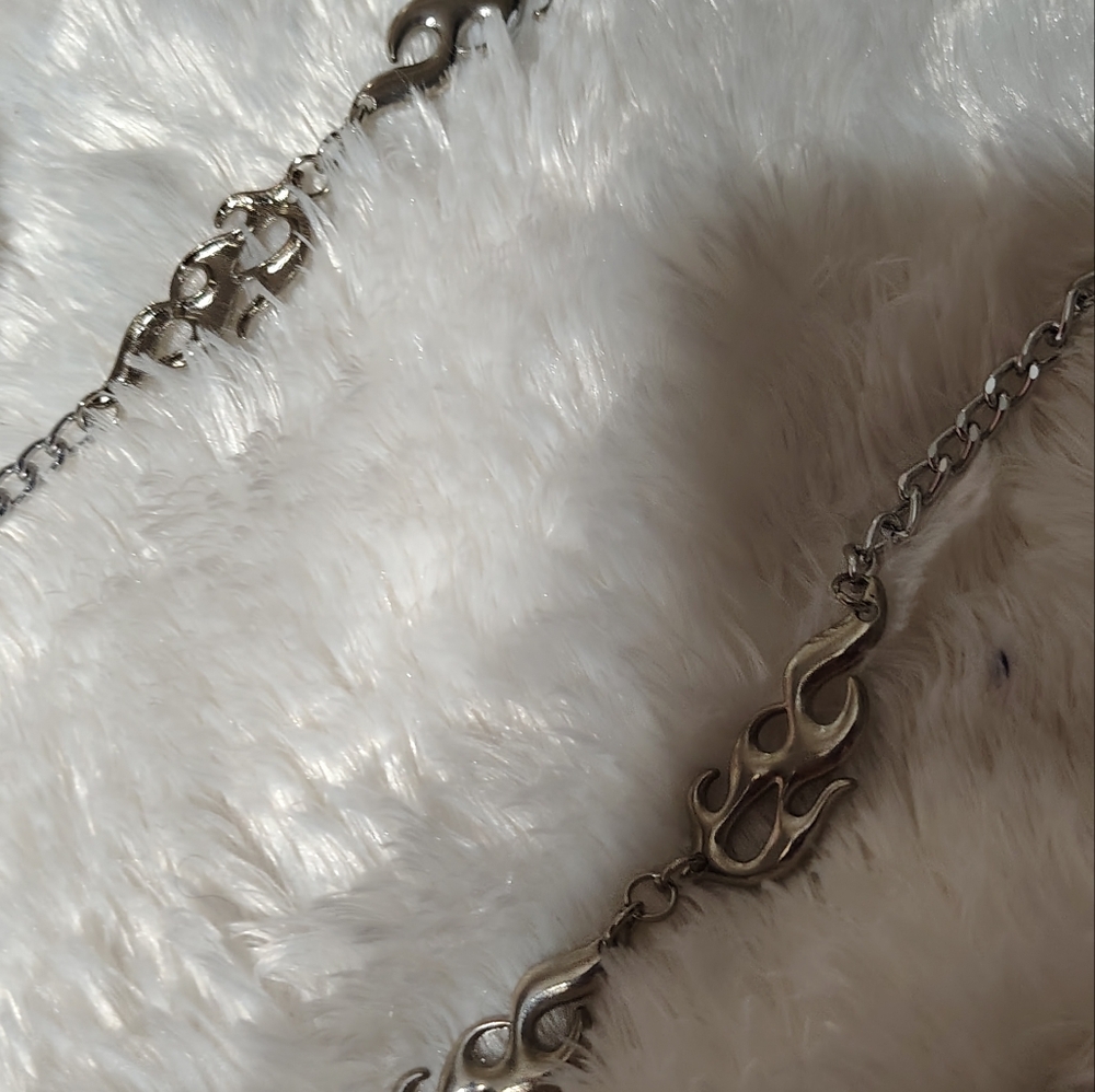 Vintage SilverTone Flame Chain Belt/ See Pics Information - Picture 12 of 16